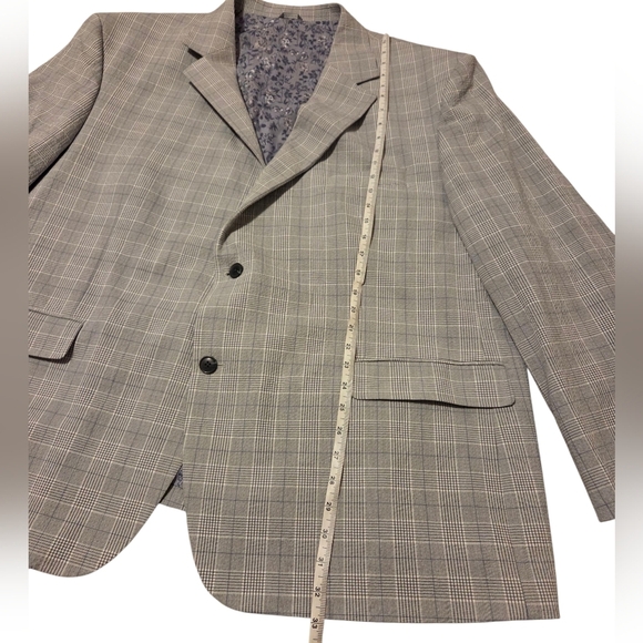 NWOT Oak Hill Men's Sport Coat Blazer 3XL 54R / 56R Gray Plaid Blue Floral - Picture 11 of 14